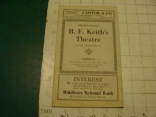 Program: 1926 - 27 B F Keith 