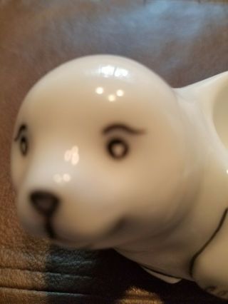 Vintage White Baby Seal Pup Figurine Made in Mexico Ceramic by Oxford Cute 2