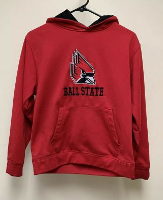 Ball State Cardinals Ncaa Sweatshirt Hoodie: Red - Mens Size Small Colosseum