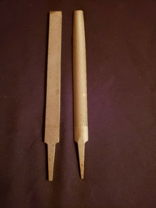 2 Vtg Simonds Metal / Wood Files Carpentry Tools - Flat & Half Rounded