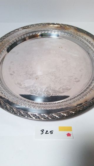 Vintage W M Rogers Silver Plate Etched Serving Tray