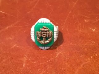 Vintage 1940’s Toy Ring Usn Navy Gum Ball Prize Or Premium - Wwii Home Front