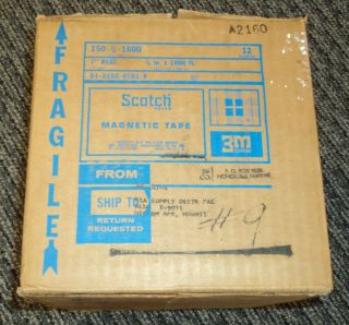 Box Of 12 Scotch Magnetic Tape 150 1/4 Inch X 1800 Feet Reel To Reel