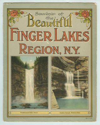 1929 Curt Teich Souvenir Of The Finger Lakes Region,  Ny Booklet,  16 Pg