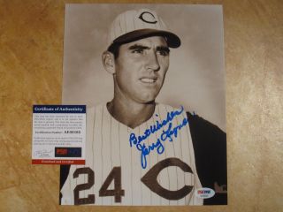 Jerry Lynch Signed Autographed B&w 8x10 Photo 1957 - 1963 Cincinnati Reds Psa