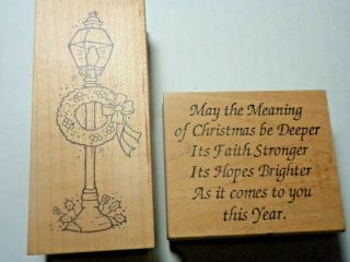 2 Vintage Rubber Stamps - Christmas Themed - Great Impressions