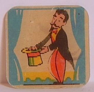 Vintage 1950 Cracker Jack Tilt Card Magician Rabbit Hat