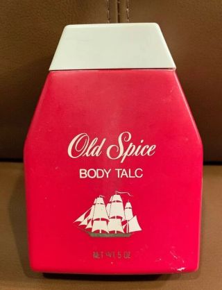 Vintage Old Spice Body Talc 5 Oz.  About 1/3 Full.  Decorative Item Pharmacy