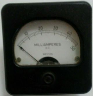 50 Ma Vintage Analog Panel Meter Weston 301 3.  125 " X3 " 50 Milliamp Ammeter