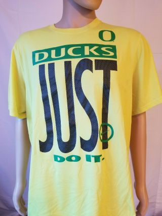 University Of Oregon Ducks Football Just Do It Yellow Dri Fit Shirt Mens Xl Nike