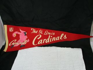 Vintage 60s? St Louis Cardinals Nfl Football Red Felt Souvenir Pennant 26.  5 "