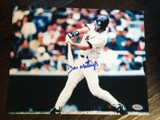 Don Mattingly Signed 8x10 Photo.  Certified With