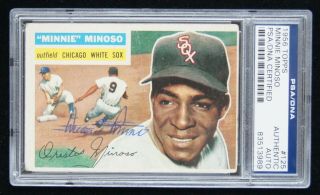 " Minnie " Minoso Mlb (white Sox) Autograph On Topps 1956 Card 125 - Psa/dna
