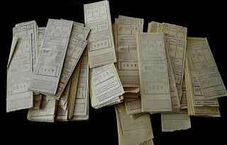 Bus Tickets: About 500 London Transport,  Mostly " Long " Gibson Tickets,  1950 