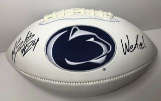 Miles Sanders Hand Signed Autograph Penn State Logo Football Proof Auto Psu