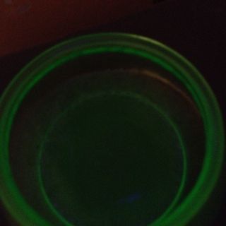 Vintage Green Vaseline Uranium Glass Float Bowl