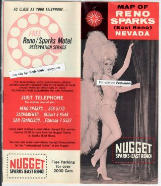 1959 Nugget Casino Sparks Reno Map Chamber of Commerce NV Travel brochure Tiki 2