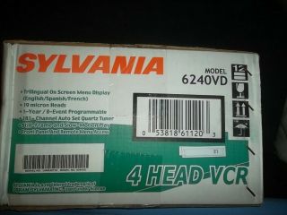 SYLVANIA 6240VD 4 Head VCR VHS Player / Recorder HI - FI Stereo 2