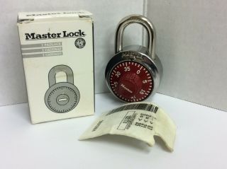 Vintage Red Face Master Lock Combination Lock