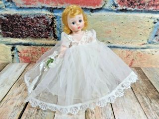 Madame Alexander 8 " Bride Blonde Doll Figure Usa Made Antique