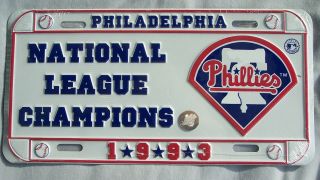 Philadelphia Phillies 1993 National League Champions License Plate