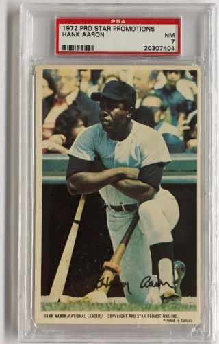 1972 Pro Star Promotions Hank Aaron Psa 7 - Scarce - Only 8 Ever Graded Higher