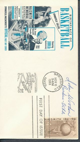 John Wooden Signed First Day Cover Autograph Auto Psa/dna Af92664