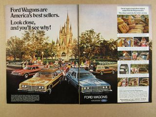 1974 Ford Country Squire Ltd Torino Wagons At Walt Disney World Vintage Print Ad