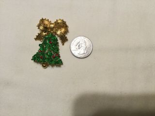Vintage Signed Mylu Christmas Tree Brooch