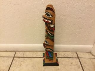 Totem Pole Hand Carved And Signed By Rick Williams 13” High 3