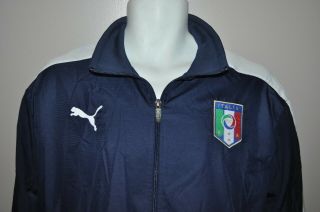 Puma Italia Italy Track Jacket Size Large L Mens Navy Blue Full Zip Coat Soccer