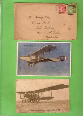 D274.  Two 1933 Aviation Postcards Handley Page Bomber