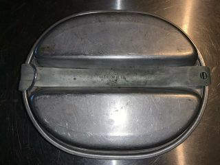 U.  S.  Vintage Us Mess Kit Military Issued W/ Us Fork Knife And Spoon