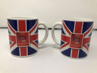 Set Of Two Queen Elizabeth Diamond Jubilee 1952 - 2012 Cups / Mugs
