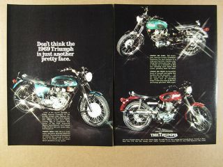 1969 Triumph Trident Tiger Bonneville Trophy Daytona Motorcycles Vintage Ad