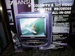 Sansui 9 " Color Vhs Tv/vcr Combo Recorder Adapter Com0953 Car/home/portable
