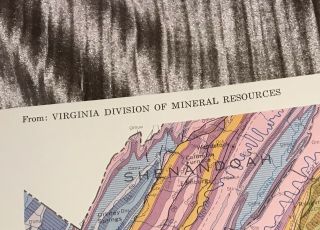 Vintage Geological Map Of Virginia 15 X 21 3