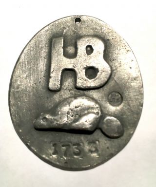 1733 Hudsons Bay Fort Albany Fur Trade Trinket Medal Bronze/brass Finish