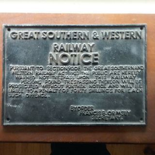 Old Iron Southern & Western Railway Notice Plaque Sign Trespassing