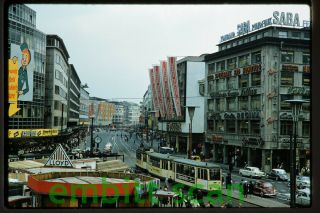 Slide,  Germany Frankfurt Tram Trolley Scene,  1960
