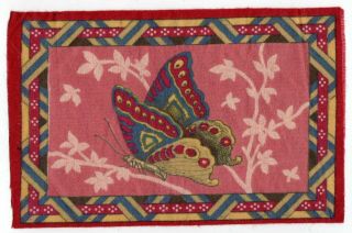 Butterfly Very Colorful Banner Vintage Tobacco Premium Felt – 8 - 1/2” X 5 - 3/4”