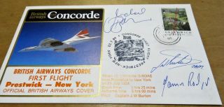 Concorde G - Boae 1984 Flown Cover Signed By Burton,  Bannister & Rodger Prestwick