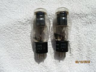 2a3 X 2 Westinghhouse Nos.  Tubes Matched