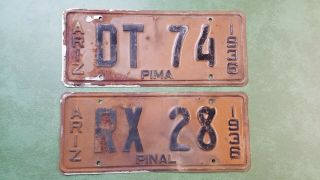 2 1936 Arizona License Plates Pima & Pinal County