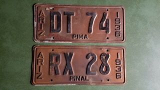 2 1936 Arizona License Plates Pima & Pinal County 2
