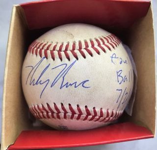 Mickey Moniak Signed Baseball Autographed Auto Game Foul Ball Phillies