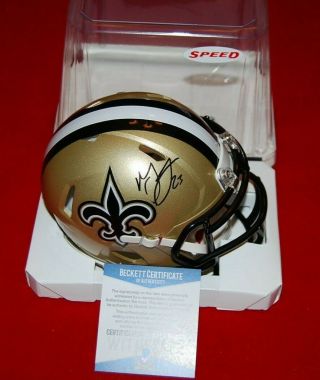Marshon Lattimore Orleans Saints Signed Speed Mini Helmet Beckett 9