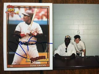 Tony Gwynn Autograph Deceased 1991 Topps Card Signed Padres 91 Set Break