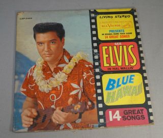 Vintage Elvis Presley Blue Hawaii 33 1/3 Rpm Record Album
