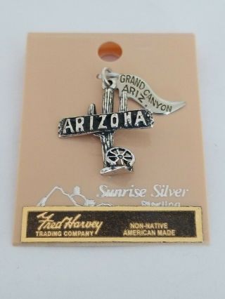 Fred Harvey Trading Co Charm Tourist Jewelry Grand Canyon Az Sterling Silver Nos
